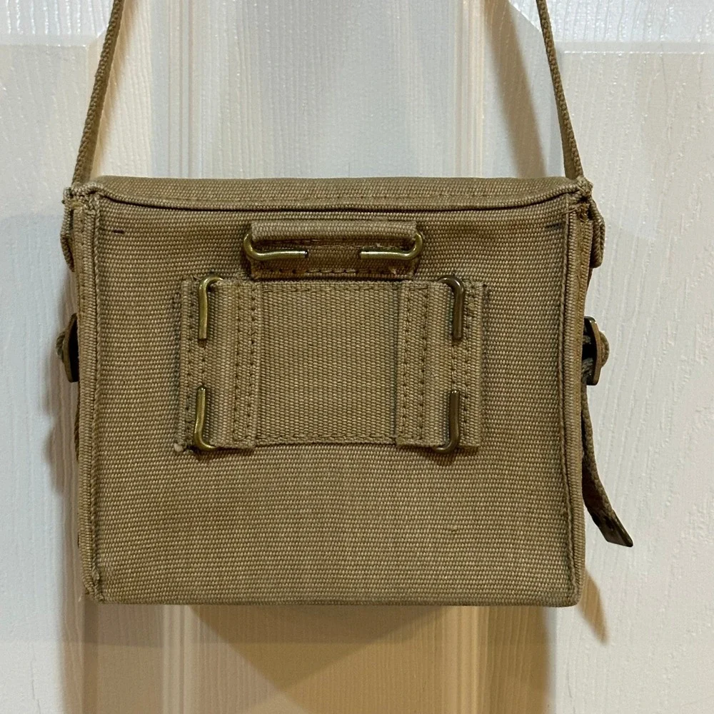 Vintage Military‎ Style Khaki Canvas Crossbody Bag Utility Pouch Tactical Small